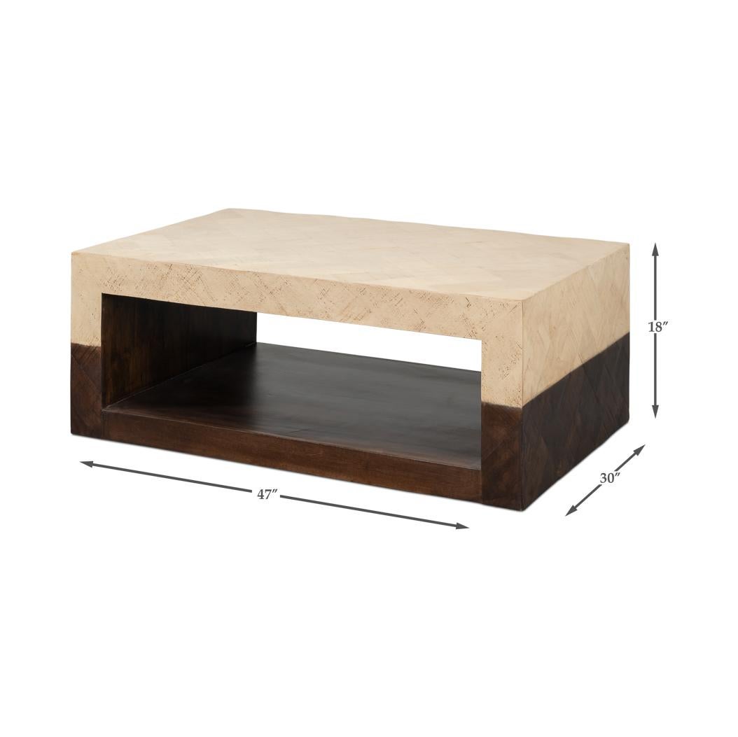 Two-Tone Geometric Coffee Table For Sale 4