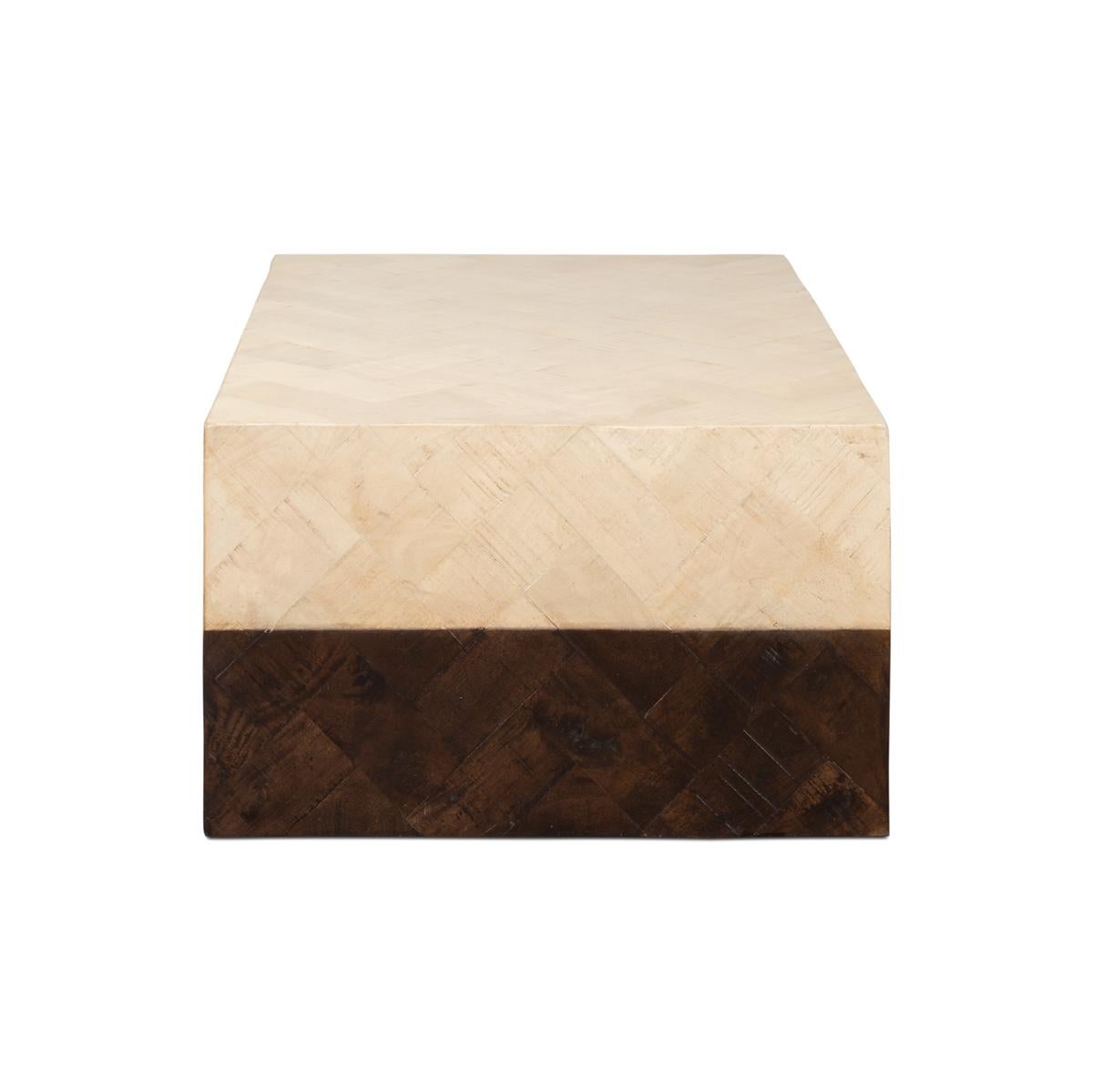 Asian Two-Tone Geometric Coffee Table For Sale