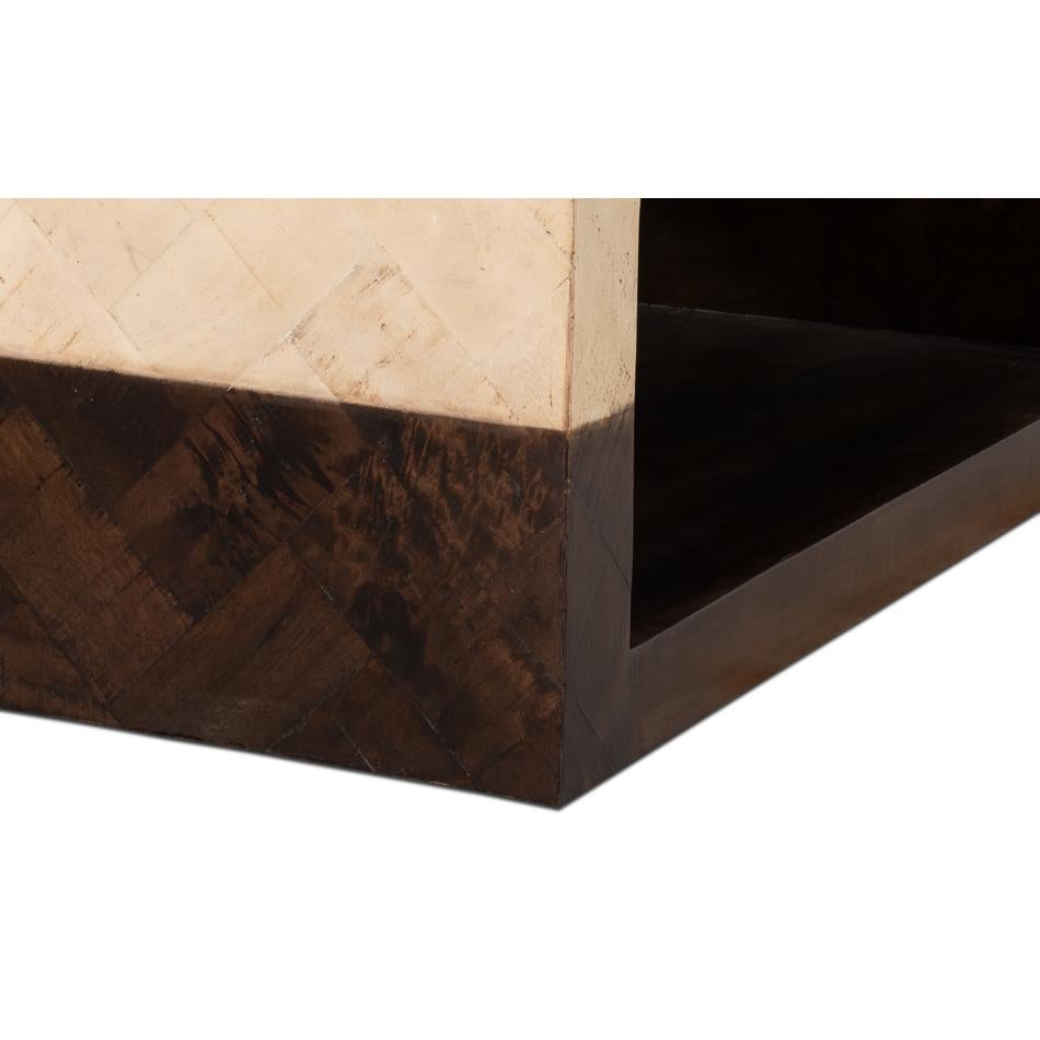 Two-Tone Geometric Coffee Table For Sale 2