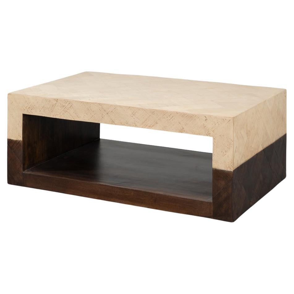 Two-Tone Geometric Coffee Table For Sale