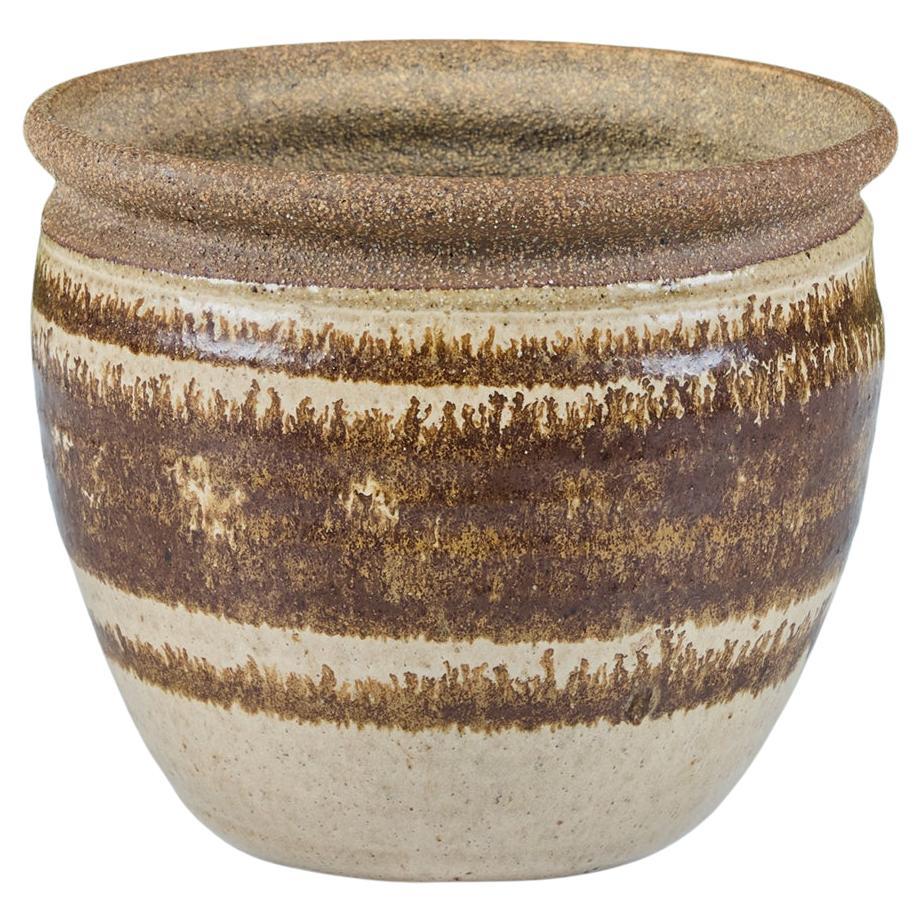 Two Tone Glazed Stoneware Planter