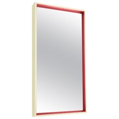 Two-Tone Glossy Lacquer Beveled Shadow Box Mirror Hardwood Maple Frame Custom