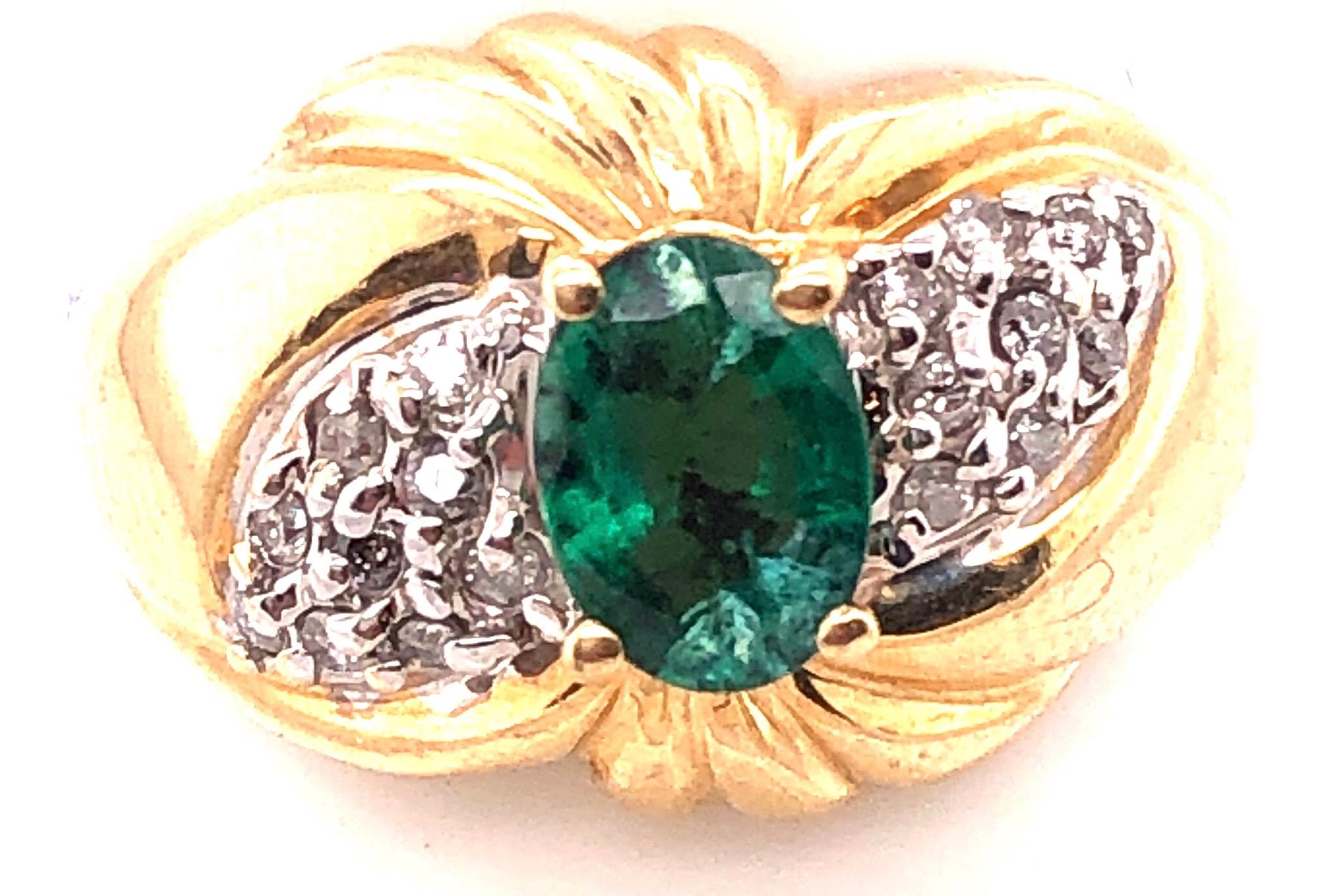 Two Tone Gold ADL Marked Antique Ring with Emerald and Diamonds.
Size 6.5
4.2 grams total weight.