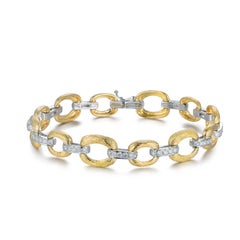 Two Tone Gold and Diamond Link Bracelet