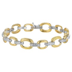 Two Tone Gold and Diamond Link Bracelet