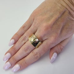 Two Tone Gold Concave Band Ring