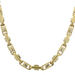 Two-Tone Gold Interlocking Link Chain 20" 14-Karat Necklace In Stock