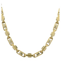 Zweifarbige Gold Interlocking Link Kette 20" 14-Karat Halskette Auf Lager