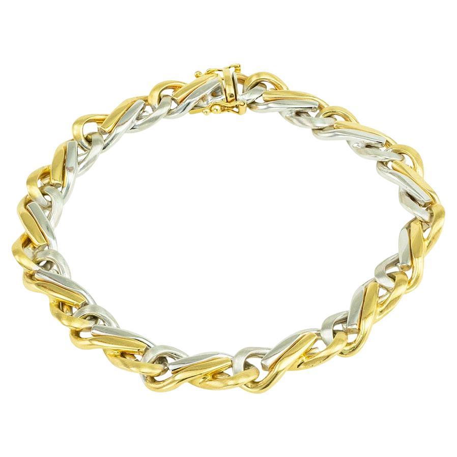 Two Tone Gold Link Bracelet