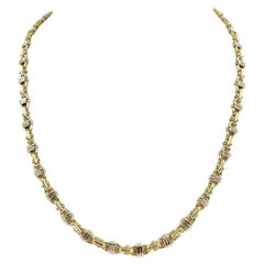 Two Tone Gold Link Chain Necklace