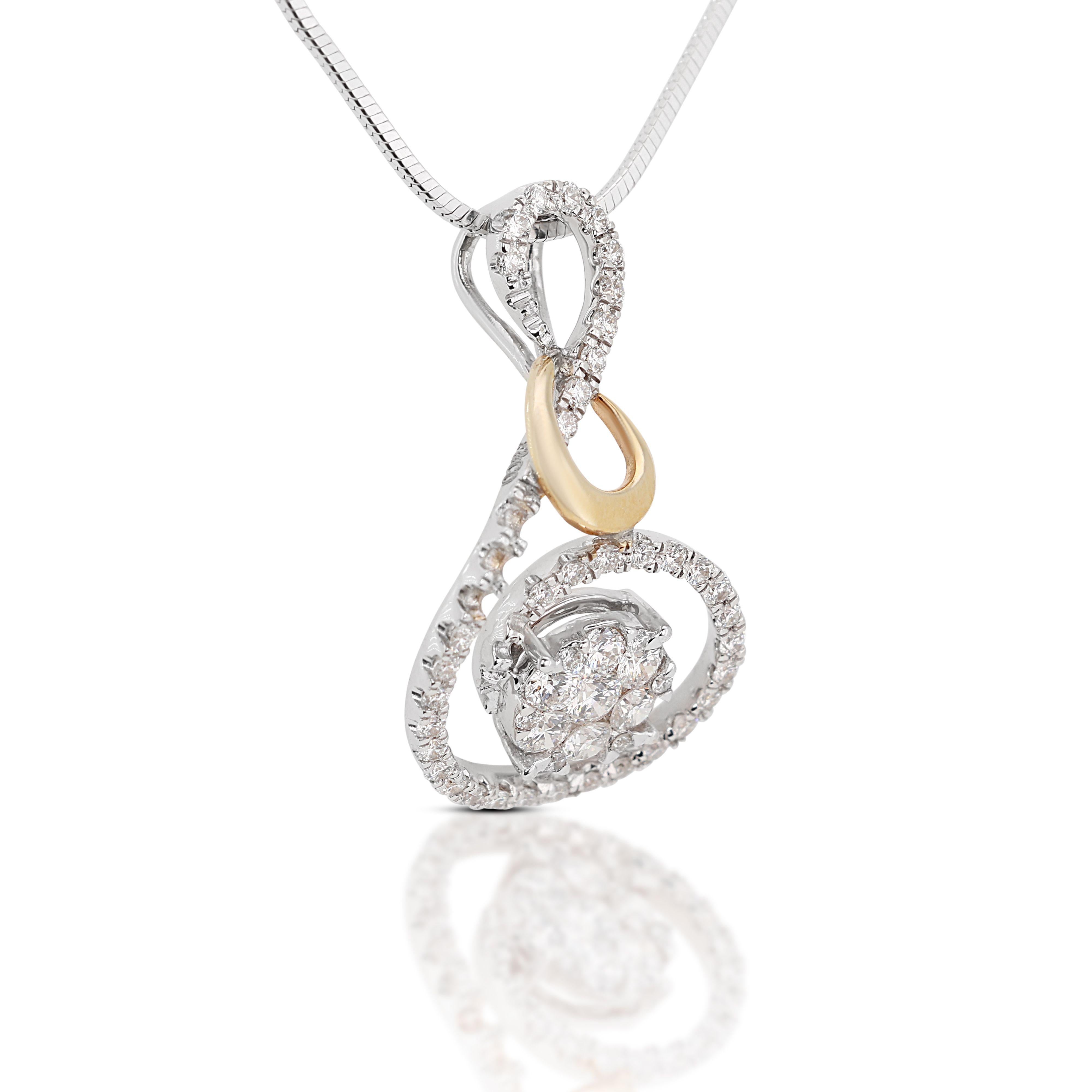 Women's Two-Tone Gold Necklace with Alluring Diamonds