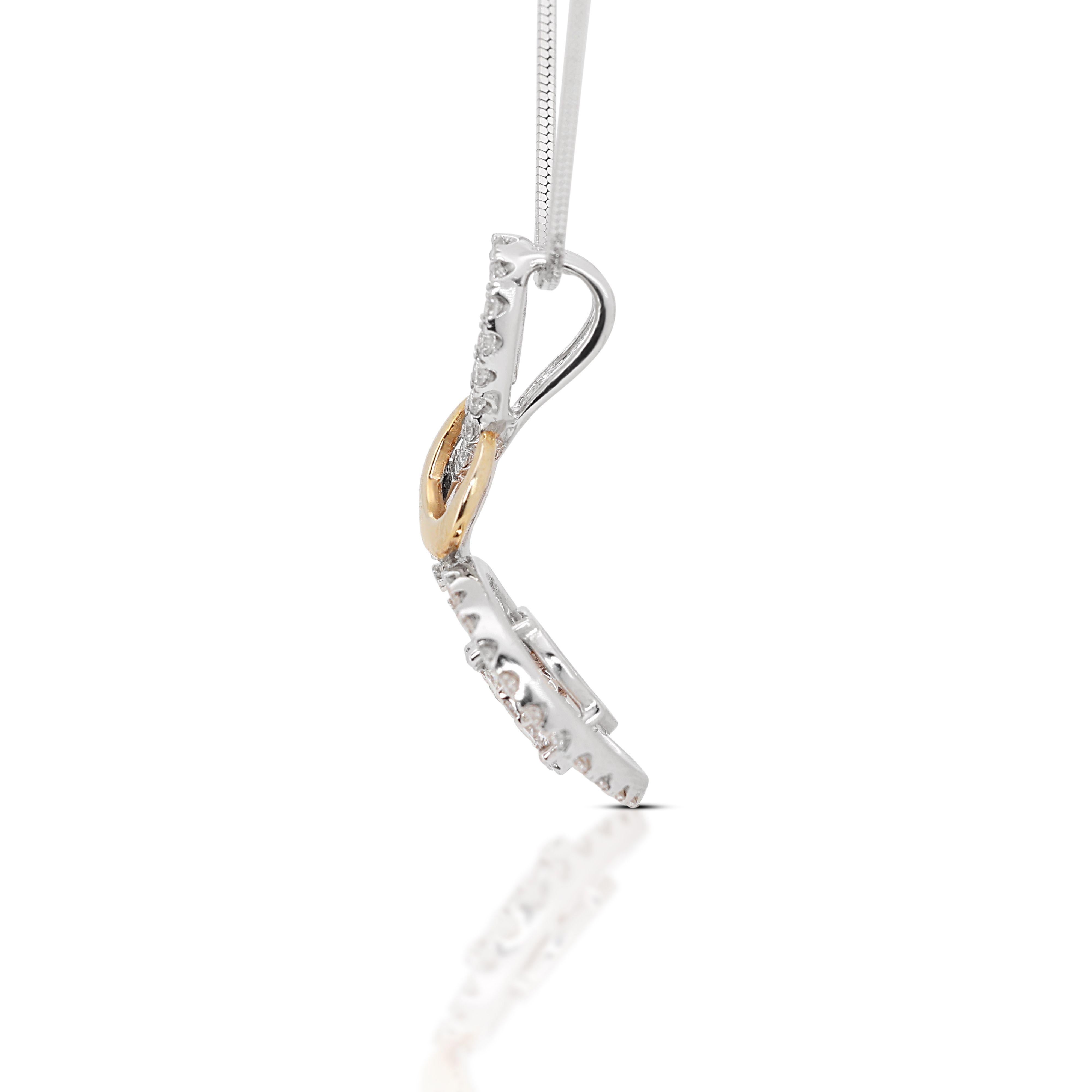 Two-Tone Gold Necklace with Alluring Diamonds 1