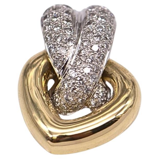 Ciondolo in oro bicolore con diamanti Brilliante incastonati a pavé