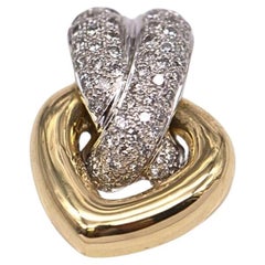 Two-Tone Gold Pendant with Pavé-Set Brilliant Diamonds