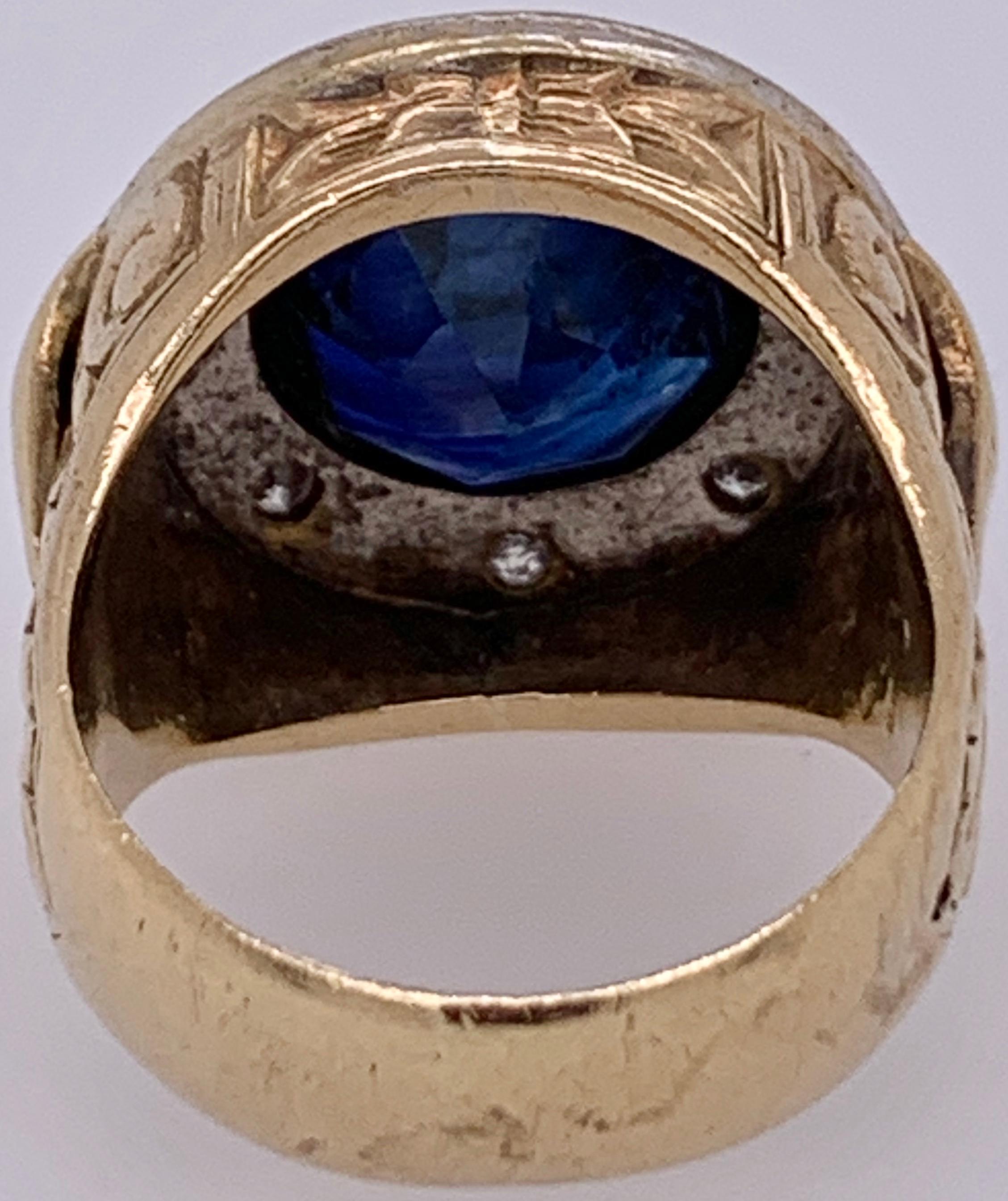 Anello in oro bicolore Diamanti affiancati da uno zaffiro in vendita 7