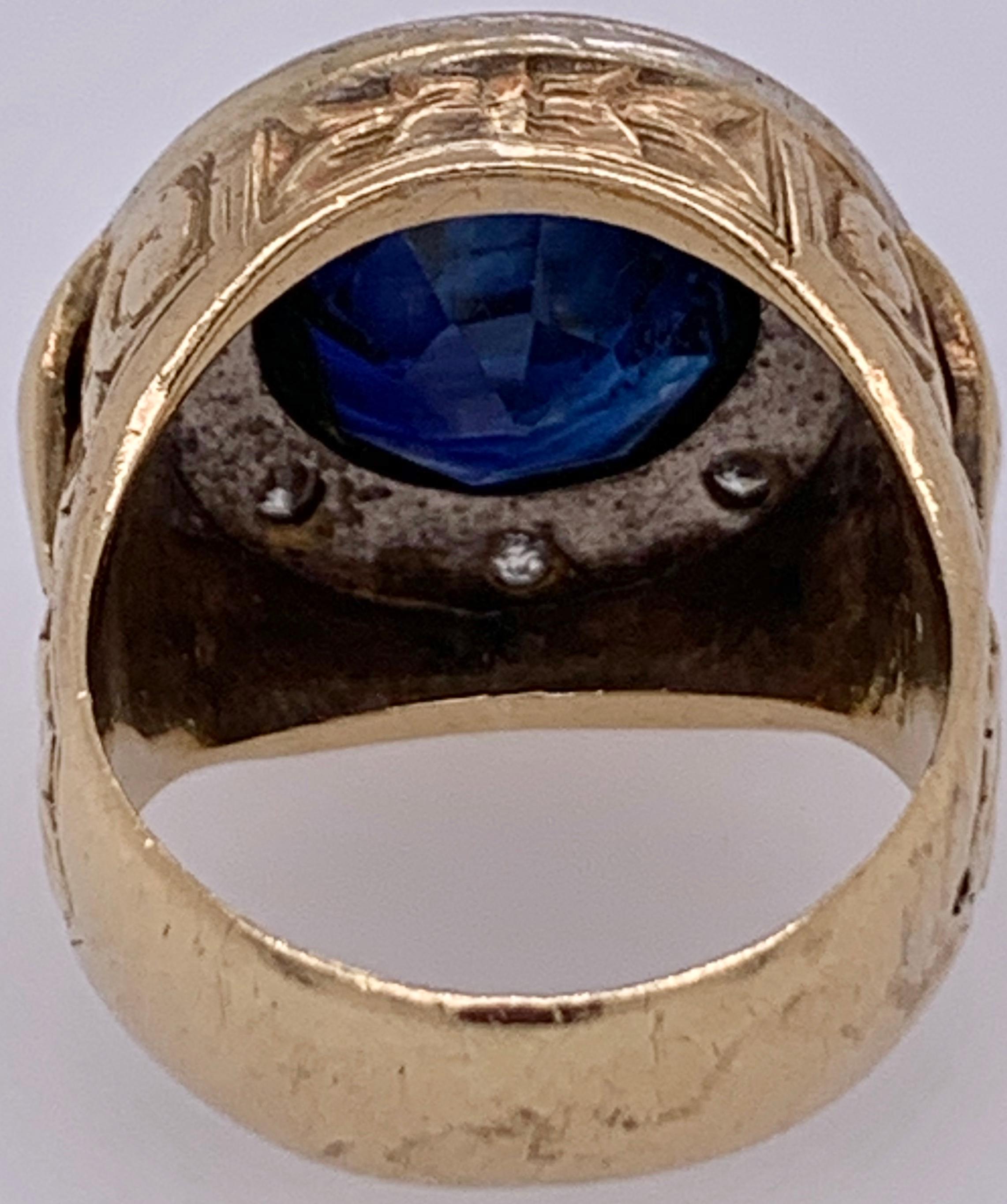 Anello in oro bicolore Diamanti affiancati da uno zaffiro in vendita 9