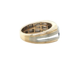 Two-Tone Gold Sapphire and Diamond Wedding Band