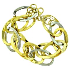 Two-Tone in White and Yellow Gold Link Bracelet