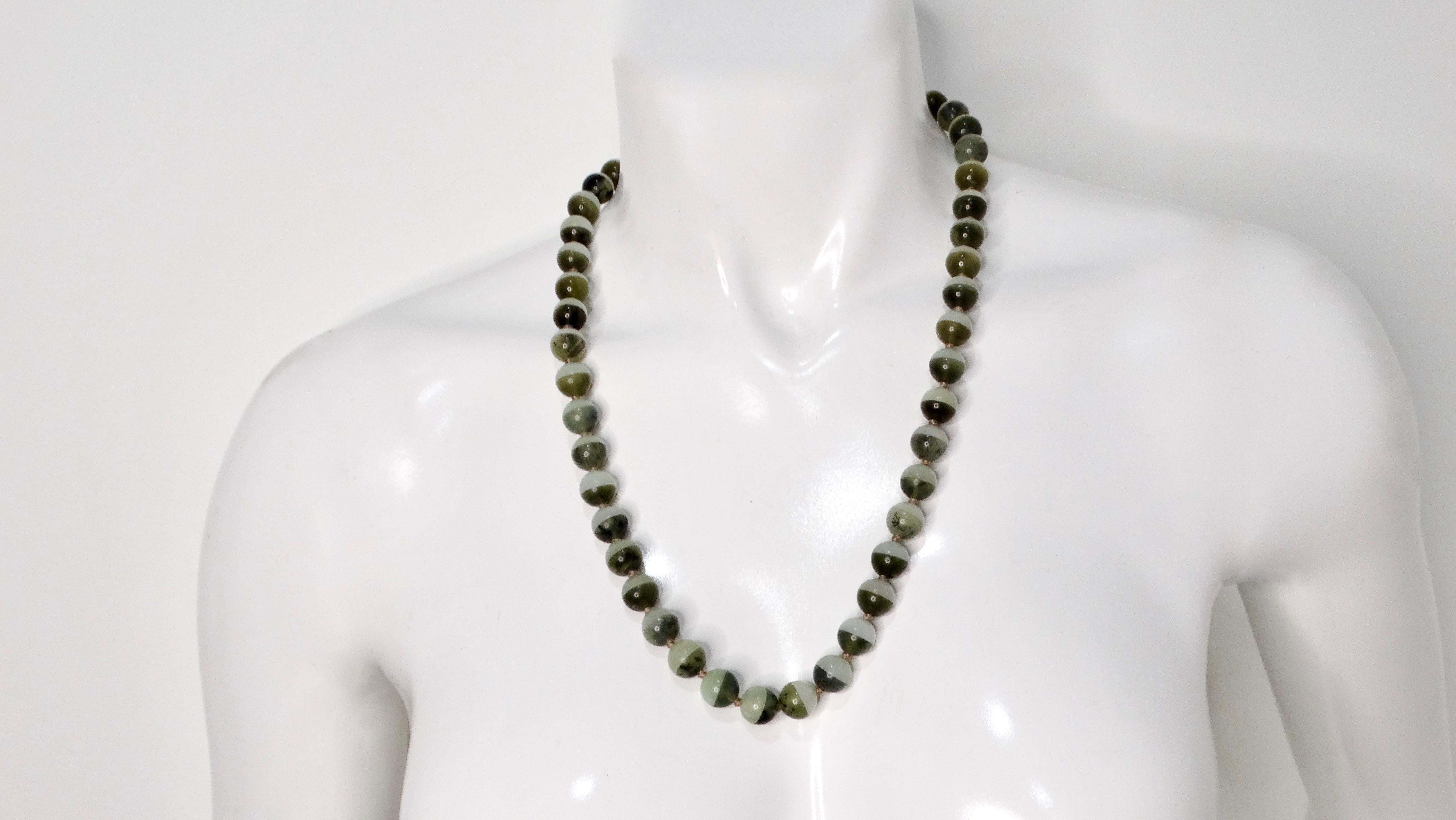 Collana di perline in giada e argento bicolore In condizioni buone in vendita a Scottsdale, AZ