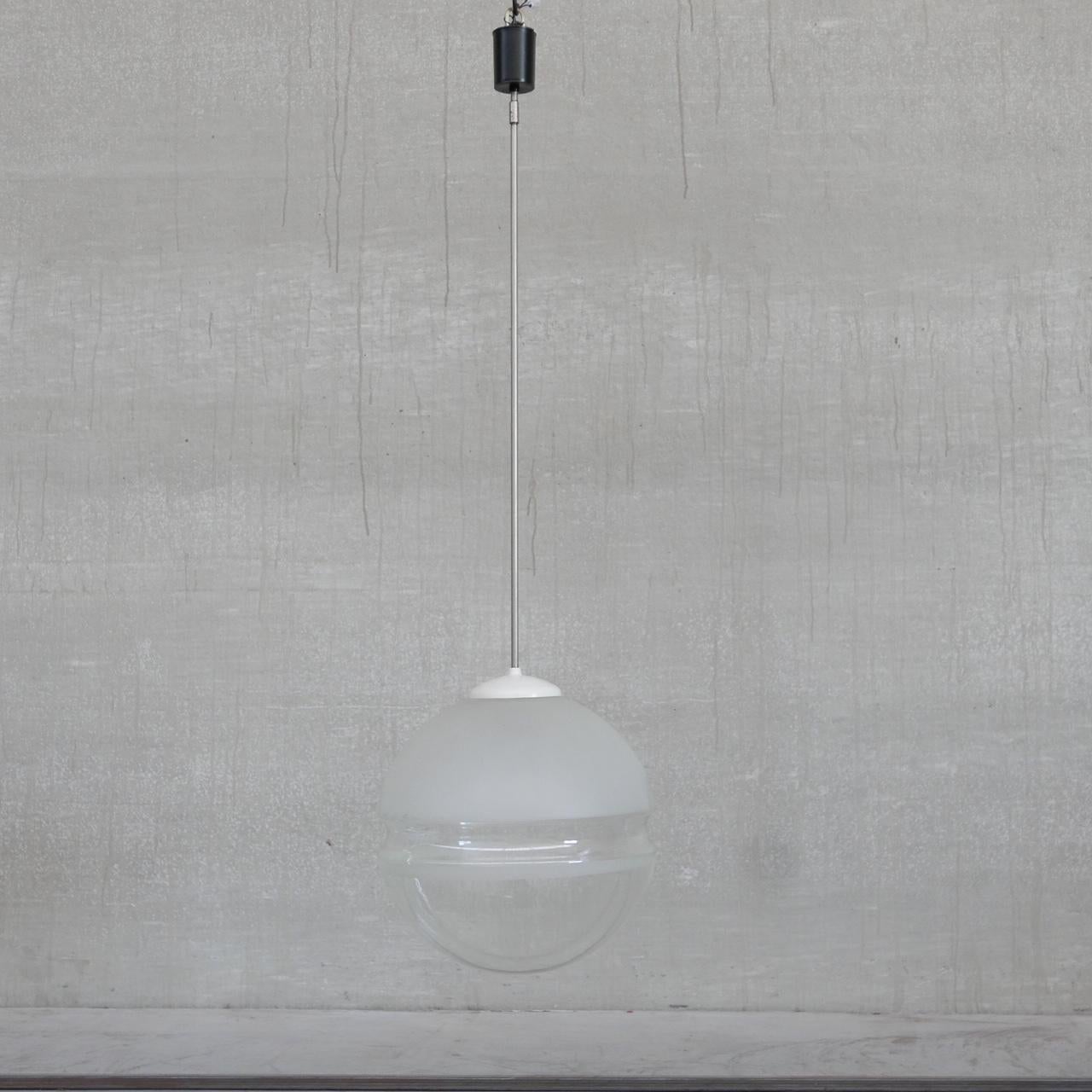 Two Tone Large Glass Pendant Light For Sale 4