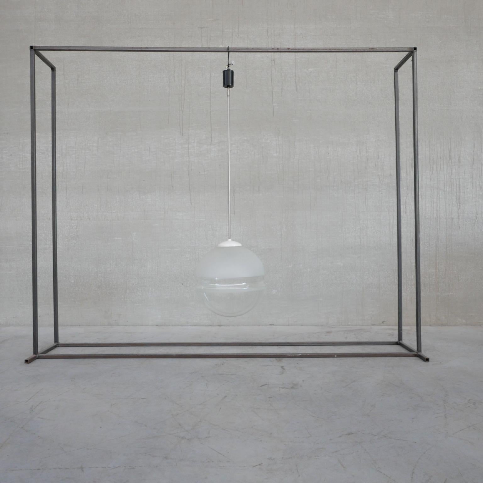 Two Tone Large Glass Pendant Light For Sale 5