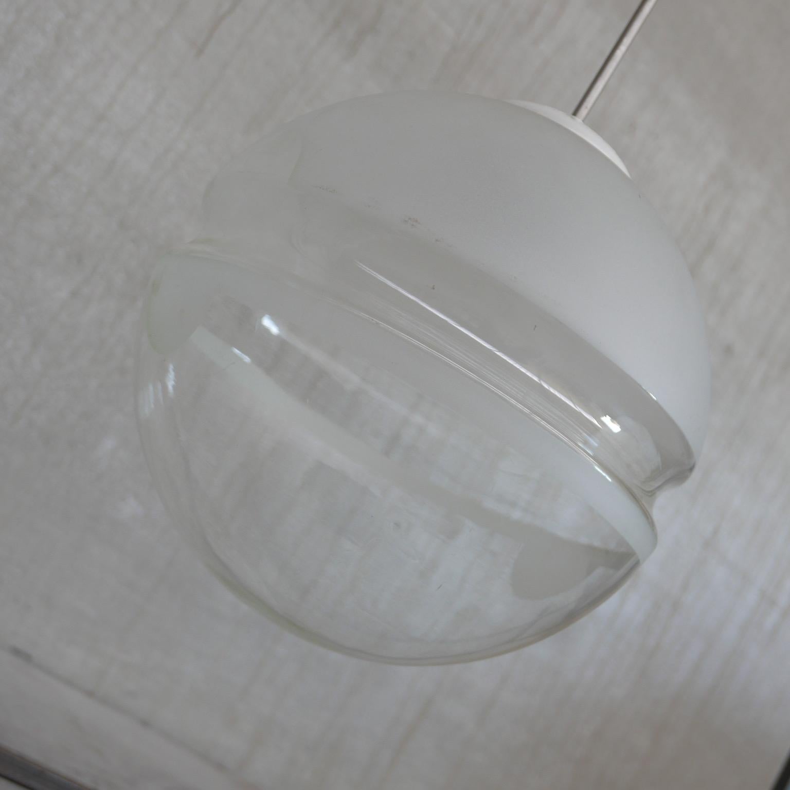 Two Tone Large Glass Pendant Light In Good Condition For Sale In London, GB