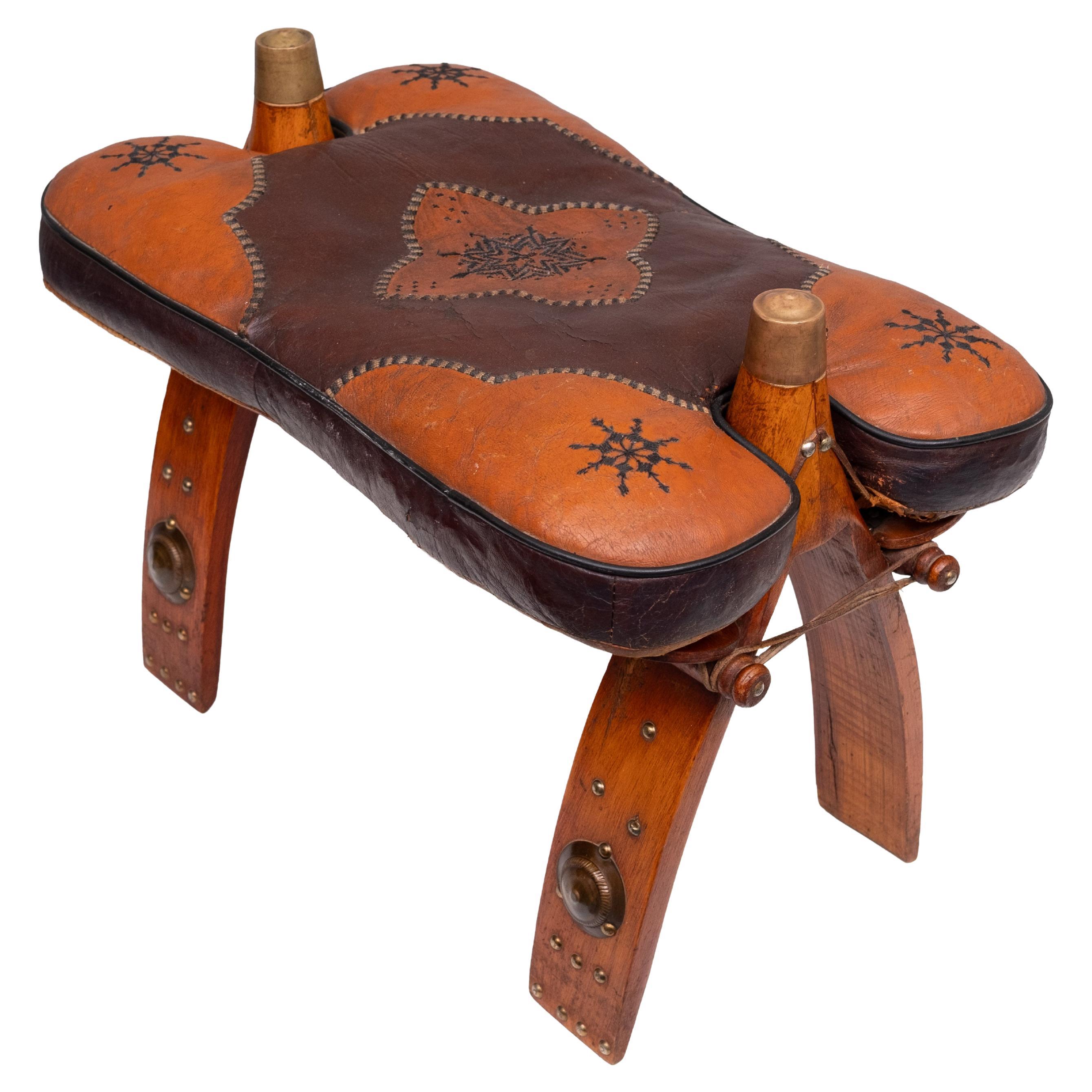 Two Tone Leather Camel seat 1960s Egypt