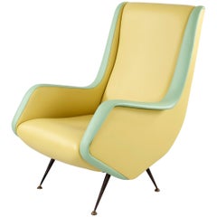Two-Tone Leather Cover Chairs, Design by Aldo Morbelli for I.S.A. Bergamo, 1950s