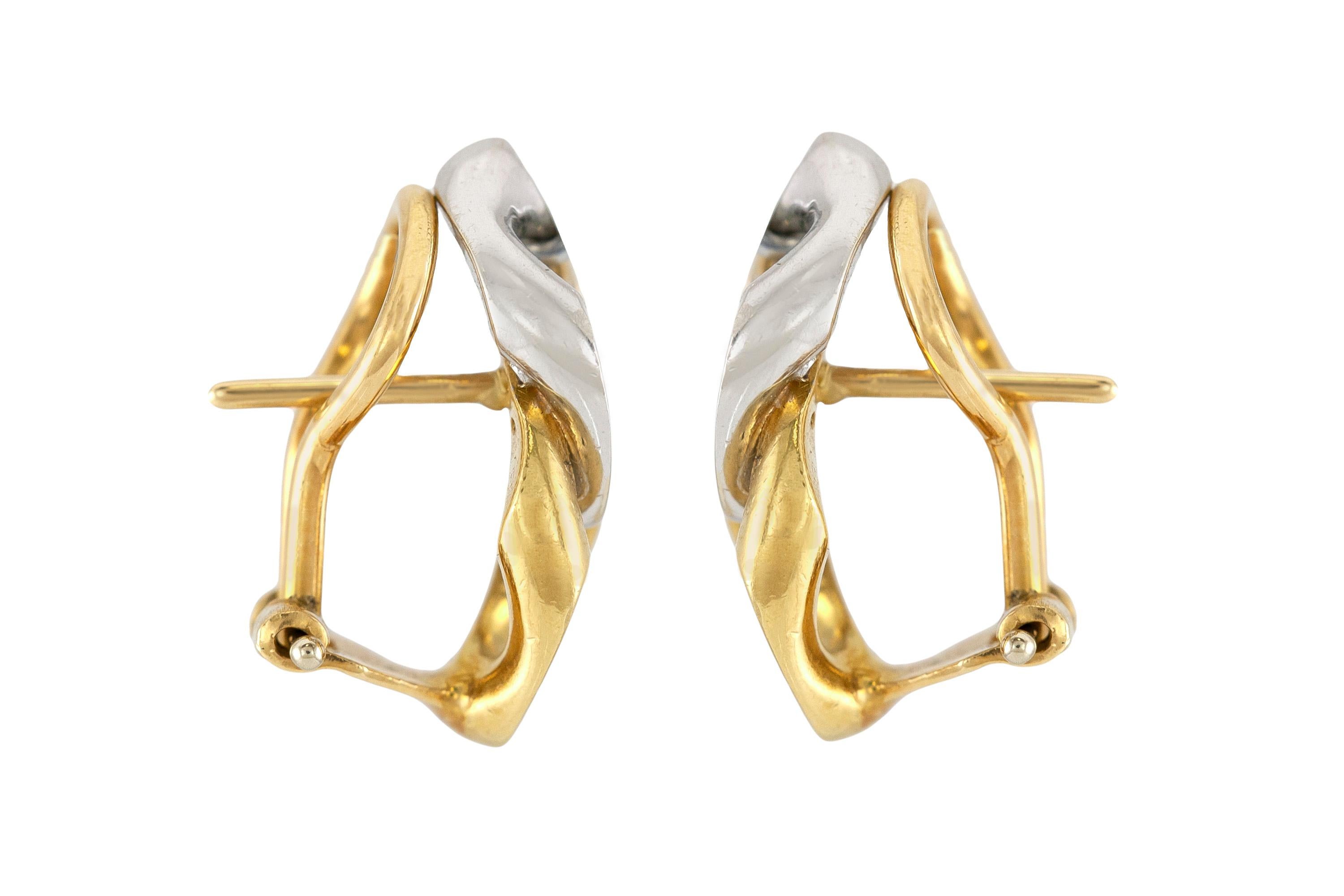 two tone link earrings