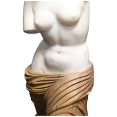 Two-Tone Marble Greek-Style Armless Female Statue
