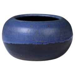 Mid-20th Century Studio Pottery Bowl, Two-Tone Glaze, Signed, 6-Inch