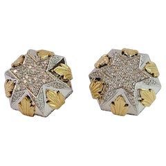 Two tone Men Cufflinks with Diamonds