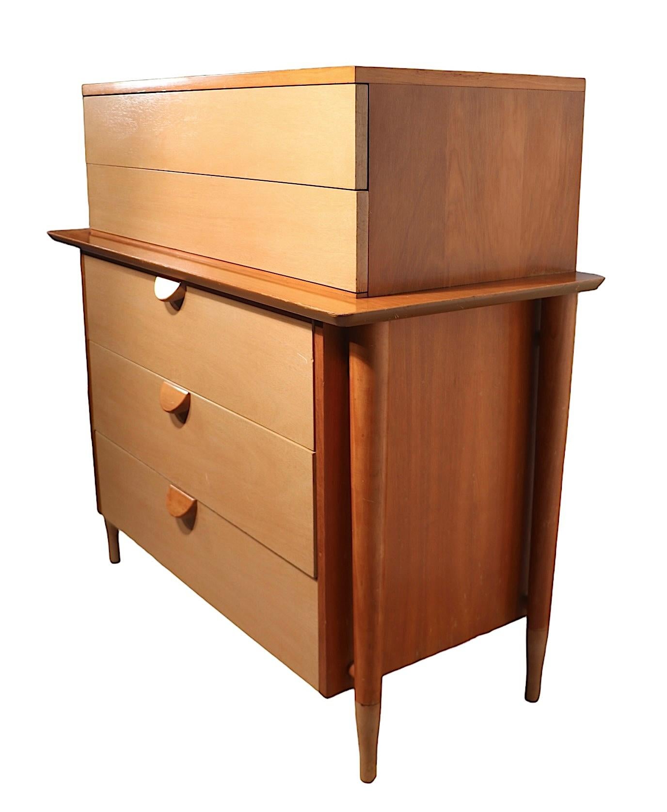 American Two Tone Mid Century Chest of Drawers by Basic Witz For Sale