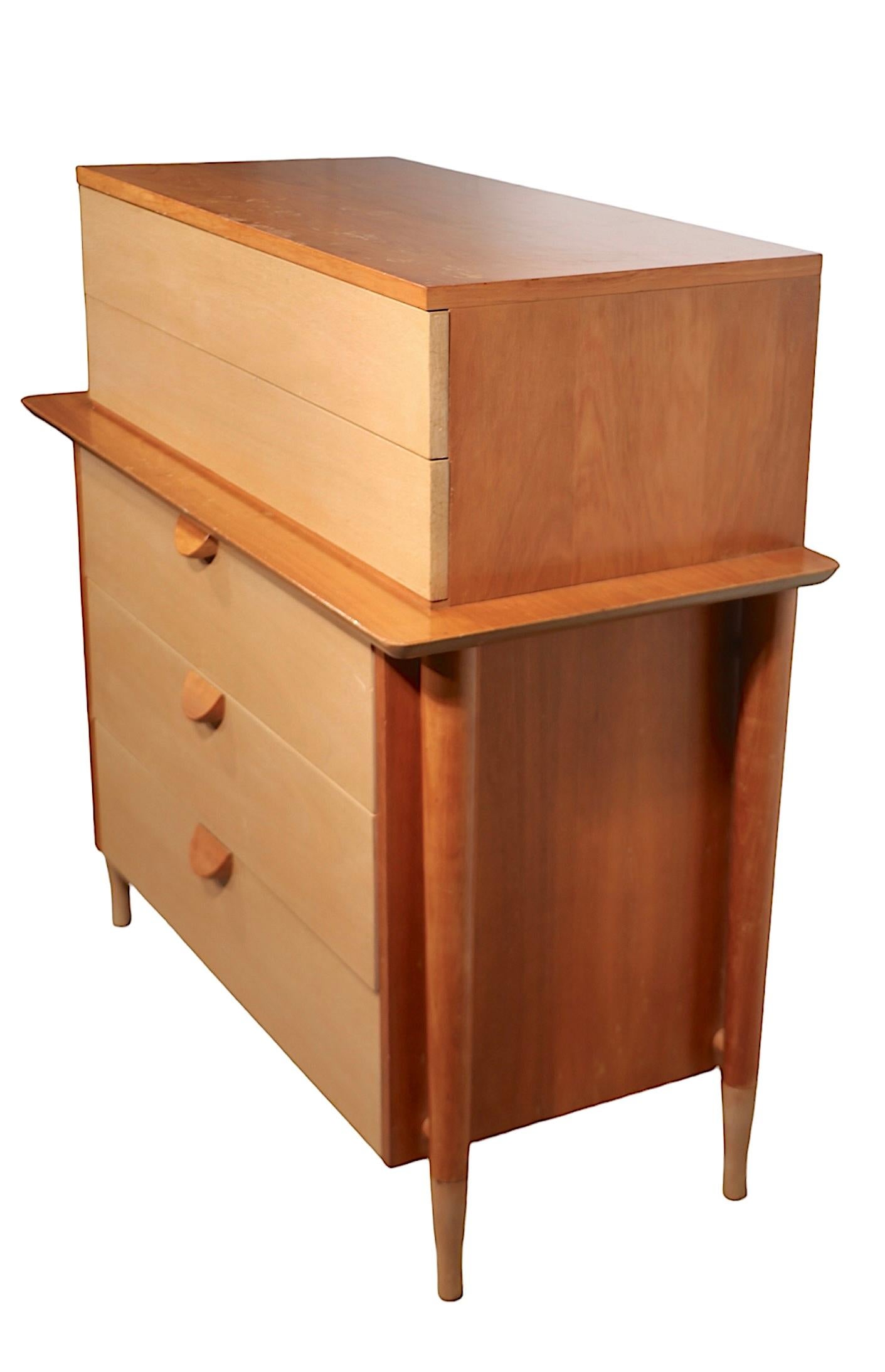 20th Century Two Tone Mid Century Chest of Drawers by Basic Witz For Sale