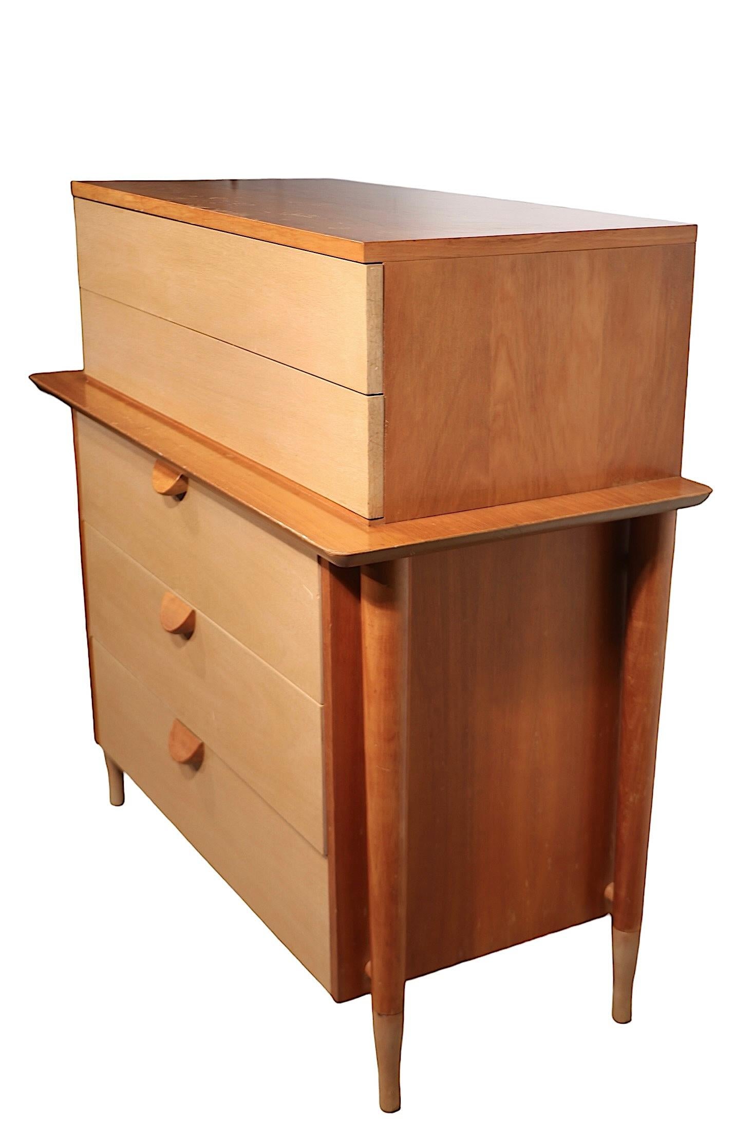 Two Tone Mid Century Chest of Drawers by Basic Witz For Sale 1