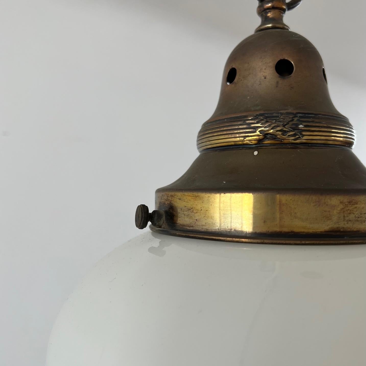 20th Century Two Tone Mid-Century Opaline Church Pendant Light (up to 3 available)