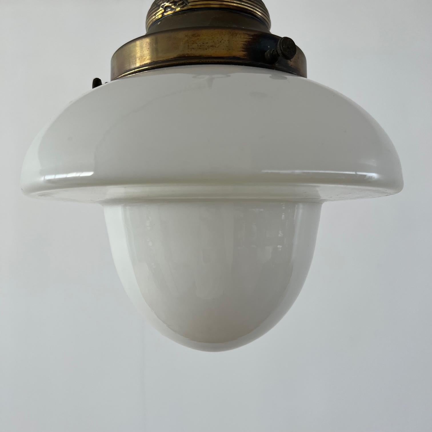 Two Tone Mid-Century Opaline Church Pendant Light (up to 3 available) 1