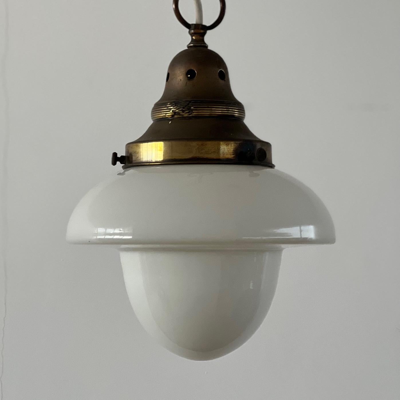 Two Tone Mid-Century Opaline Church Pendant Light (up to 3 available) 2