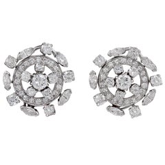 Vintage Two Tone Mixed Cut Diamond Earrings