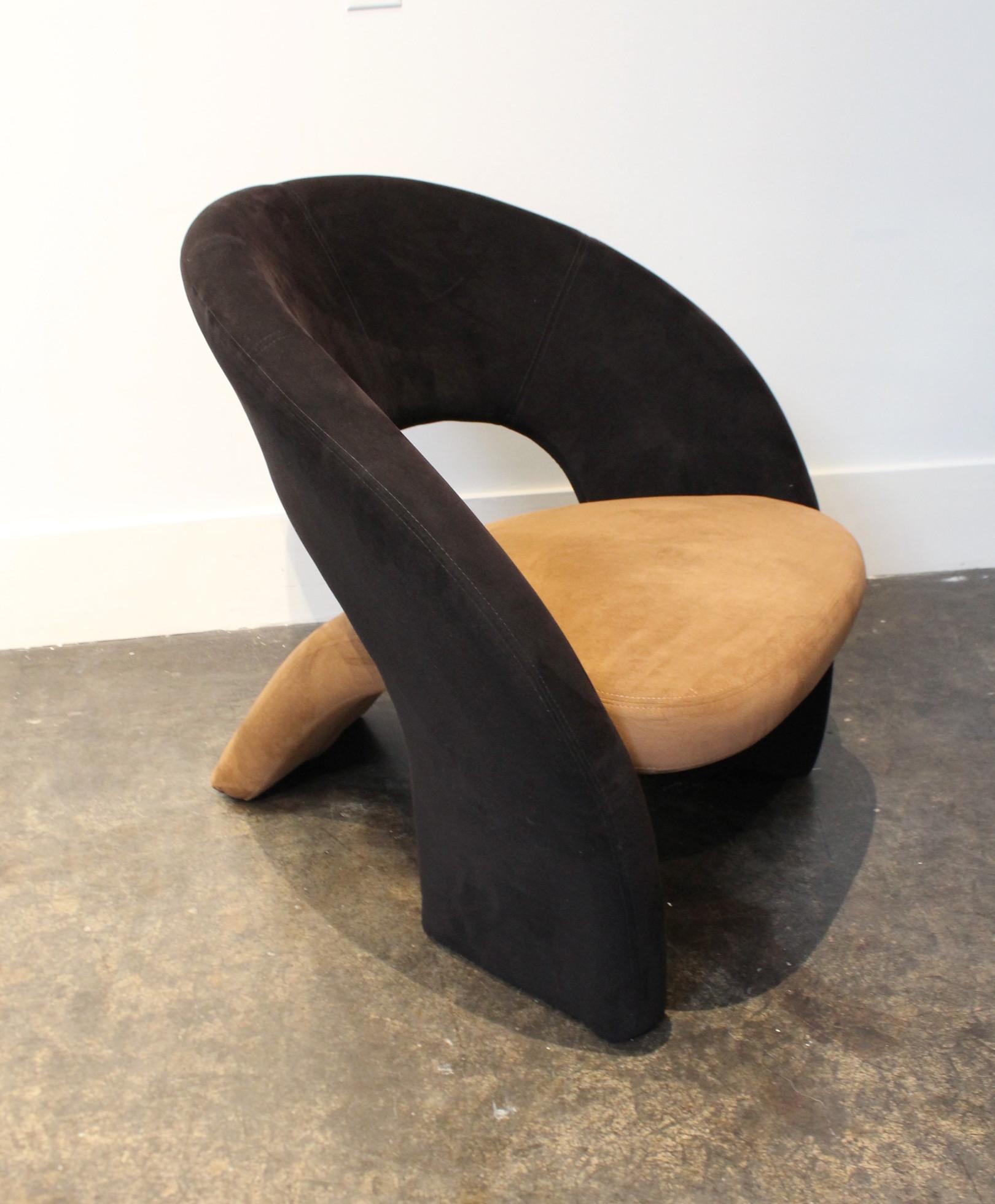 Unknown Two-Tone Modern Lounge Chair in the Manner of Pierre Paulin, Olivier Morgue