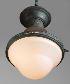 Two-Tone Opaline Flush Mount