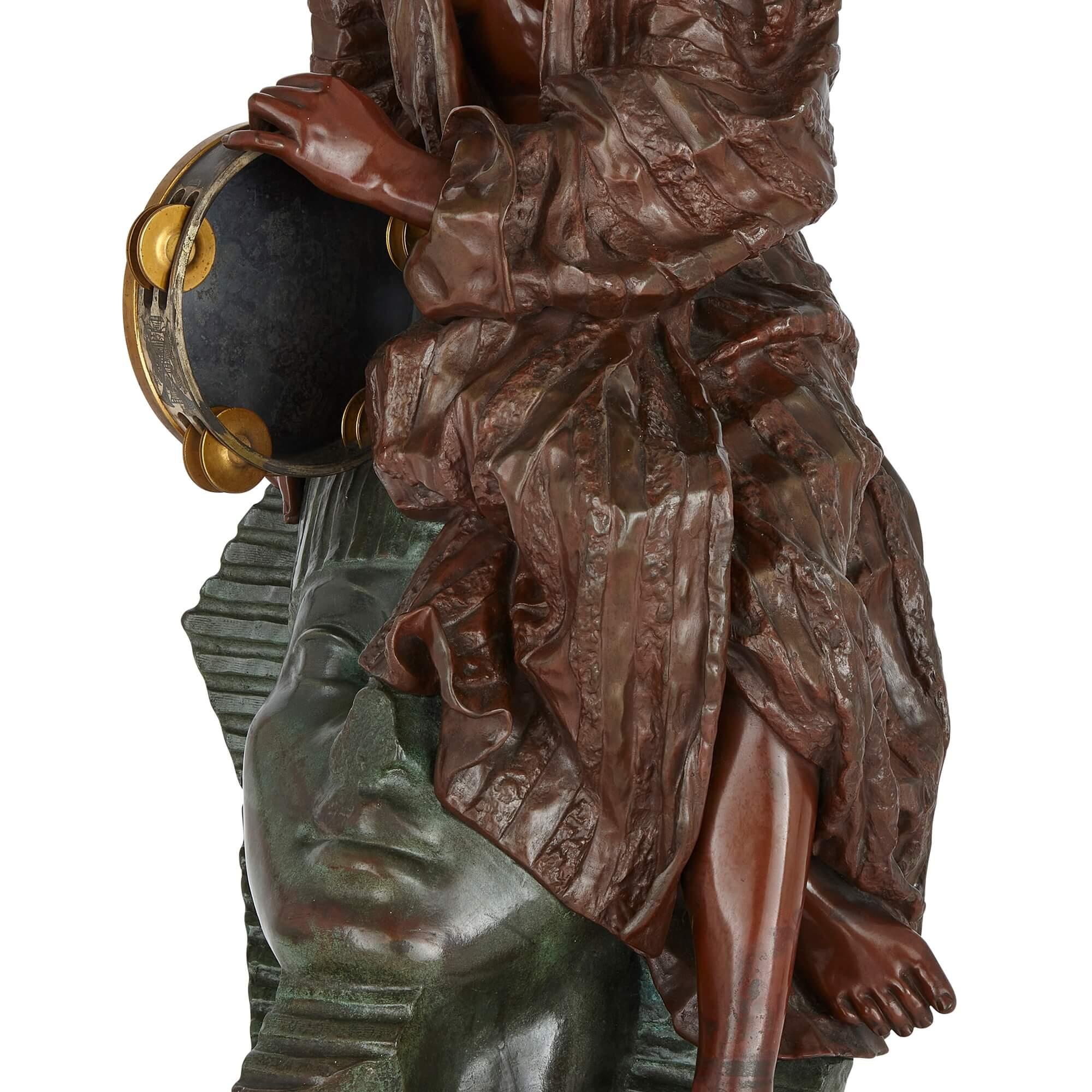 Two-Tone Patinated Bronze Sculpture by G. Leroux Depicting Aida  For Sale 1