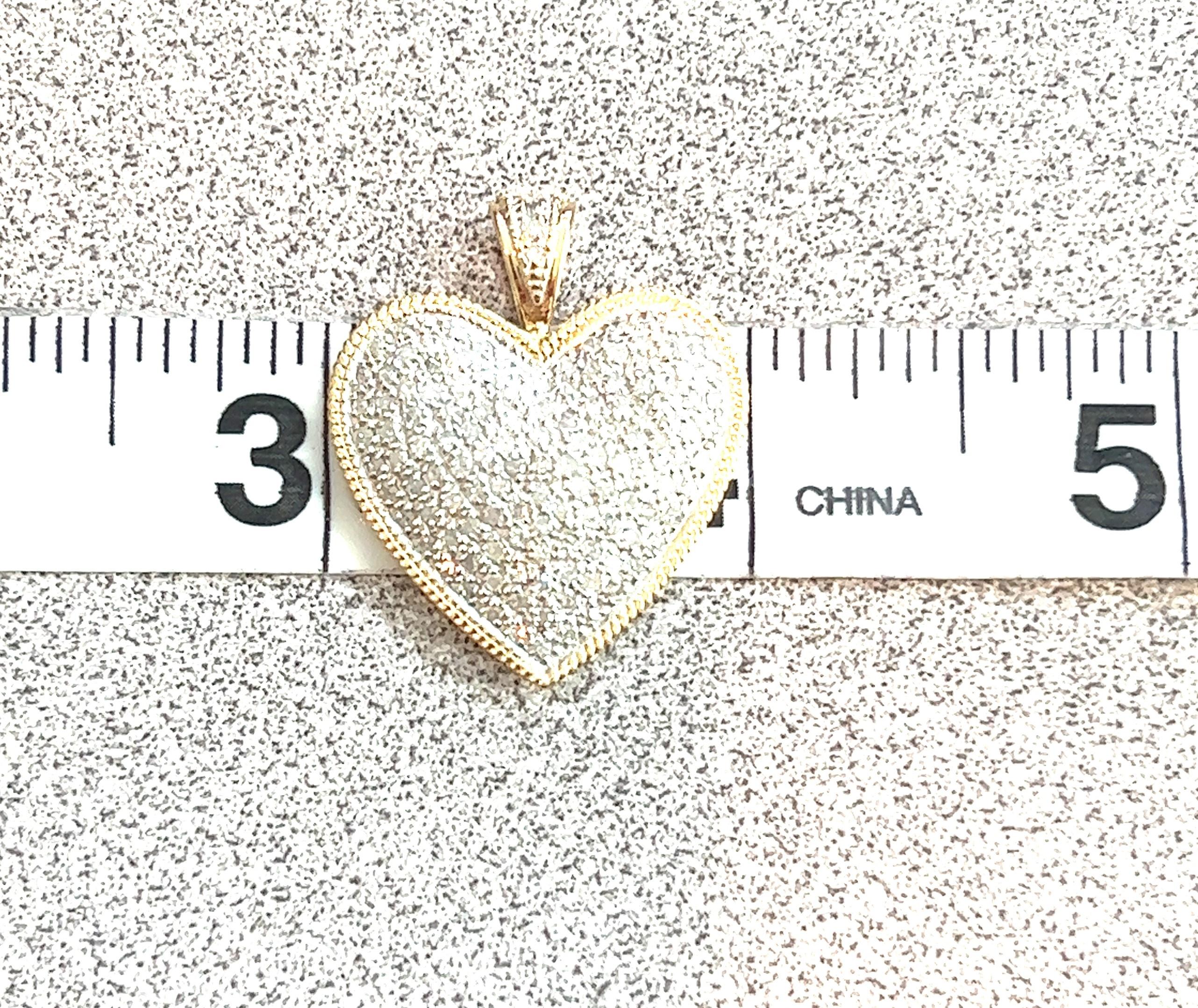 Women's or Men's Two Tone Pave Diamond Heart Pendant