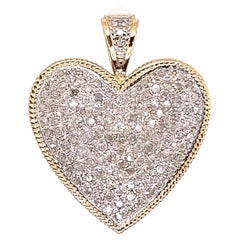 Einfarbiger Herzanhänger mit Pavé-Diamant