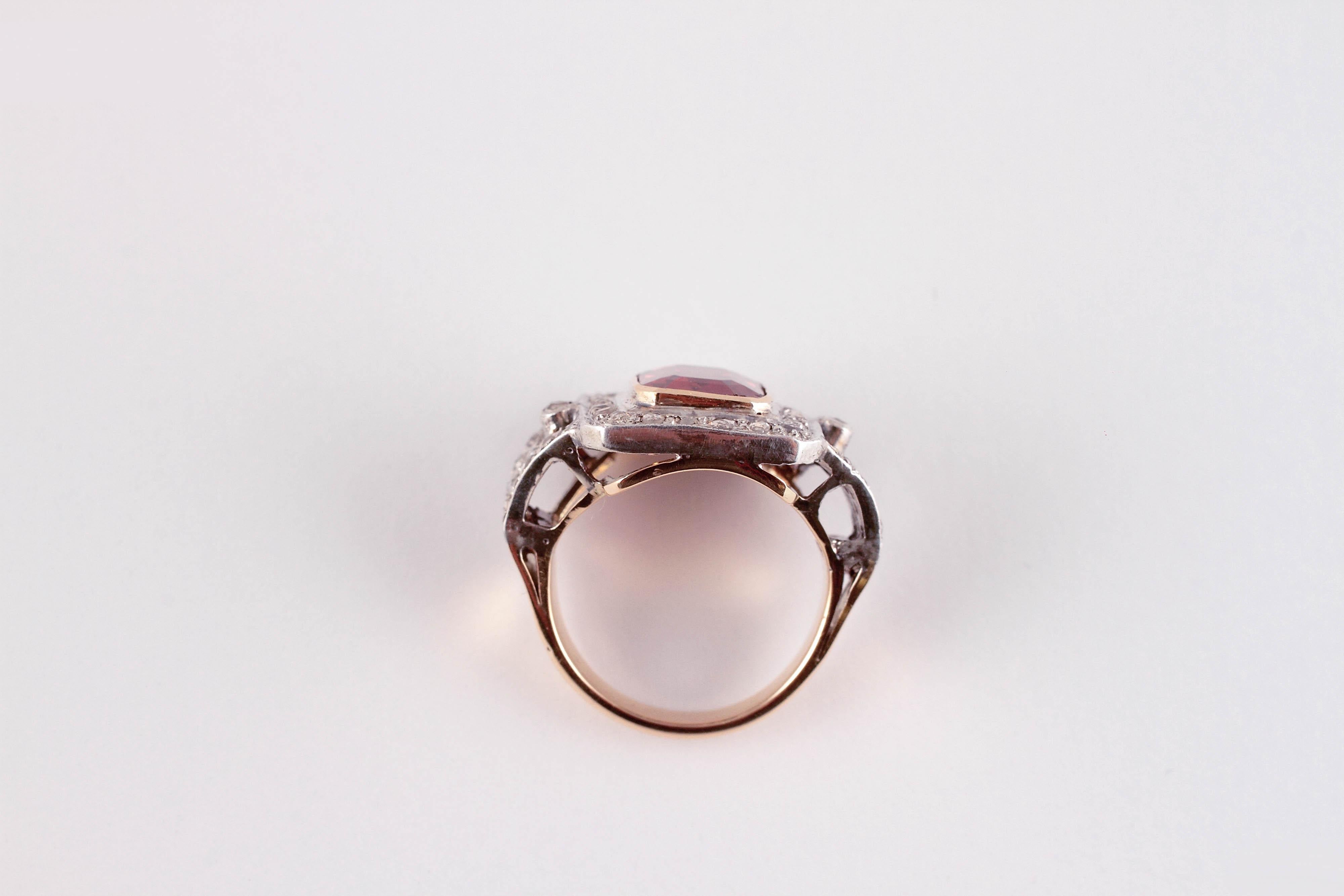 Two-Tone Pink Tourmaline Diamond Ring 2