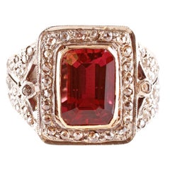 Two-Tone Pink Tourmaline Diamond Ring
