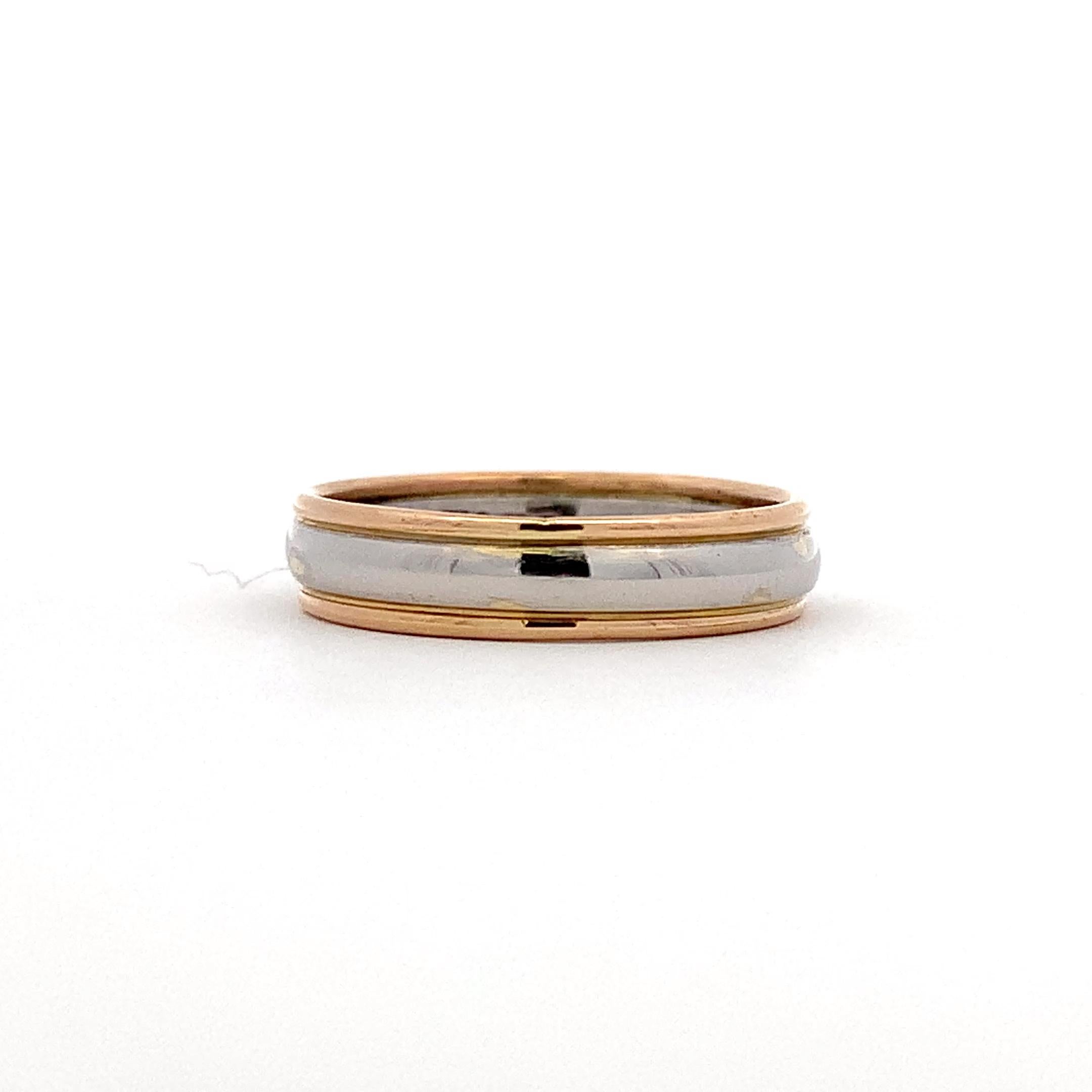 Anneau de mariage en platine et or bicolore