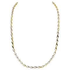 Cadena de oro pulido en dos tonos