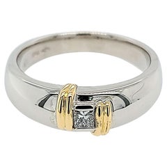 Vintage Two Tone Princess Cut Diamond Band