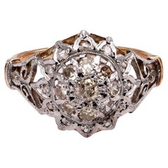 Two-Tone Vintage Diamond Cluster Ring